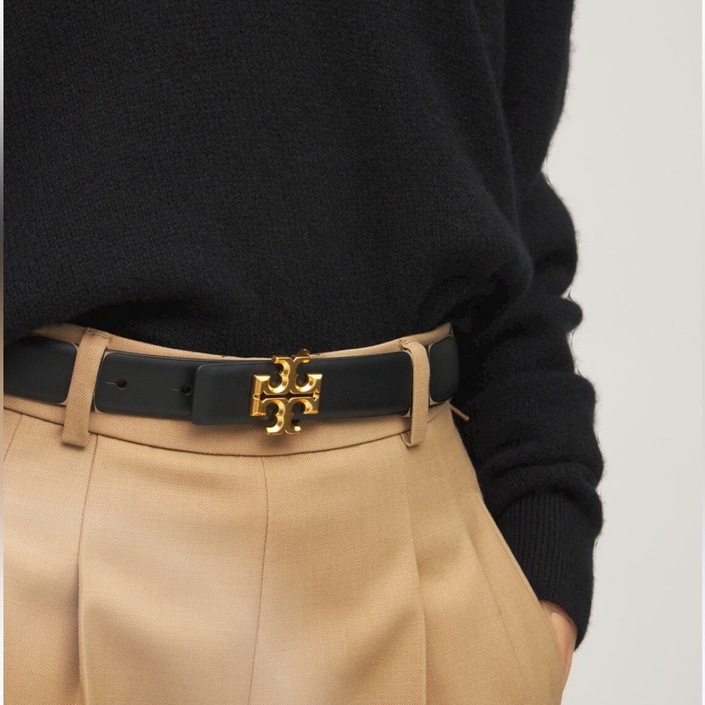 Tory Burch Black and Gold Women's Belt